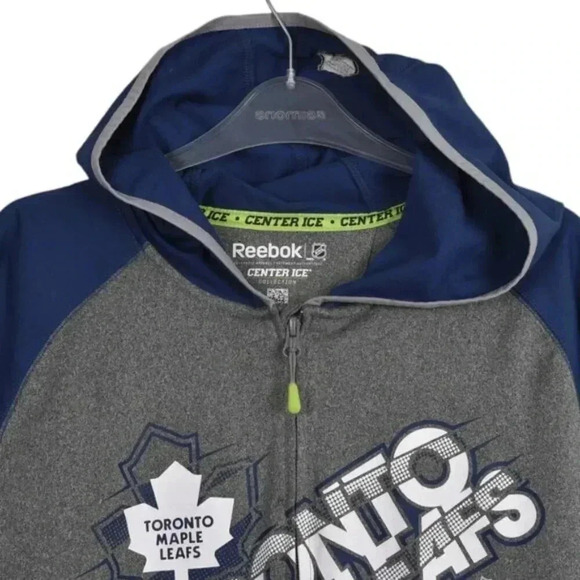Reebok Toronto Maple Leafs Full  Zip Sweater Sweatshirt Blue Gray Size Large - Picture 3 of 10